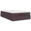 vidaXL Ottoman bed met matras 120x190 cm stof donkerbruin