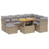 vidaXL 8-delige Loungeset met kussens poly rattan beige