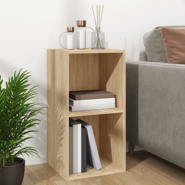 vidaXL Opbergbox voor LP's 71x34x36 cm bewerkt hout sonoma eikenkleur