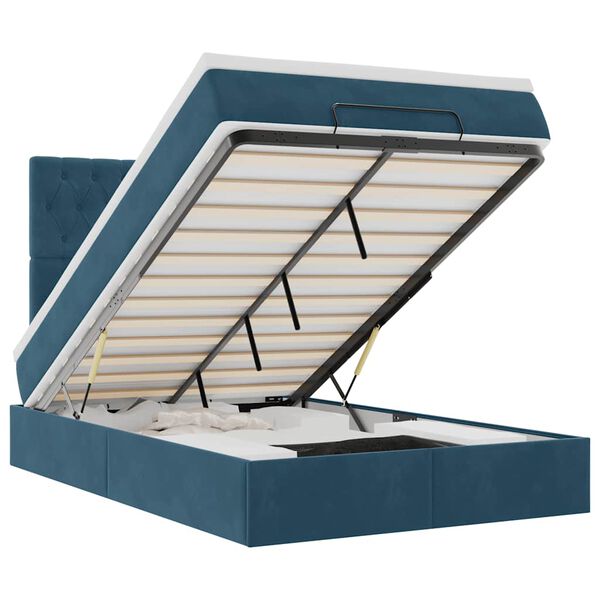 vidaXL Ottoman bed met matrassen en LED's 120x200cm fluweel