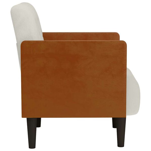 vidaXL Fauteuil met armleuningen Cr&egrave;me 55 cm Fluweel