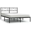 vidaXL Bedframe met hoofdbord metaal zwart 135x190 cm