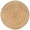 vidaXL Tapijt rond 180 cm gevlochten jute