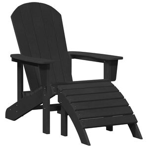 vidaXL Adirondack-stoel met kussen Zwart 74 x 82 x 92cm HDPE