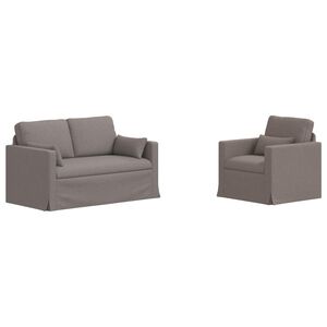 vidaXL Bank 2 pcs Taupe