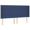 vidaXL Boxspring met matras en LED stof blauw 180x200 cm