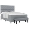 vidaXL Boxspringbed met kussen Lichtgrijs 140 x 190 cm Stof