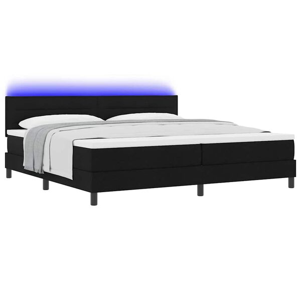 vidaXL Boxspring bed met matras met LED Zwart 200 x 200 cm Stof