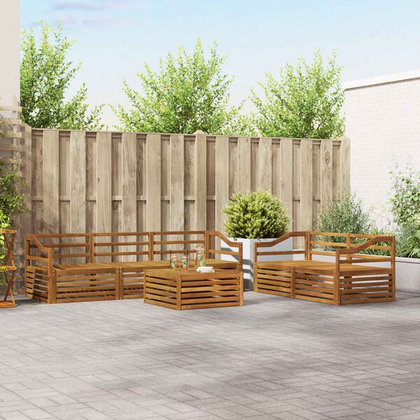 vidaXL Buiten bankenset 6 pcs Naturel