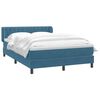 vidaXL Boxspring met matras fluweel donkerblauw 140x210 cm