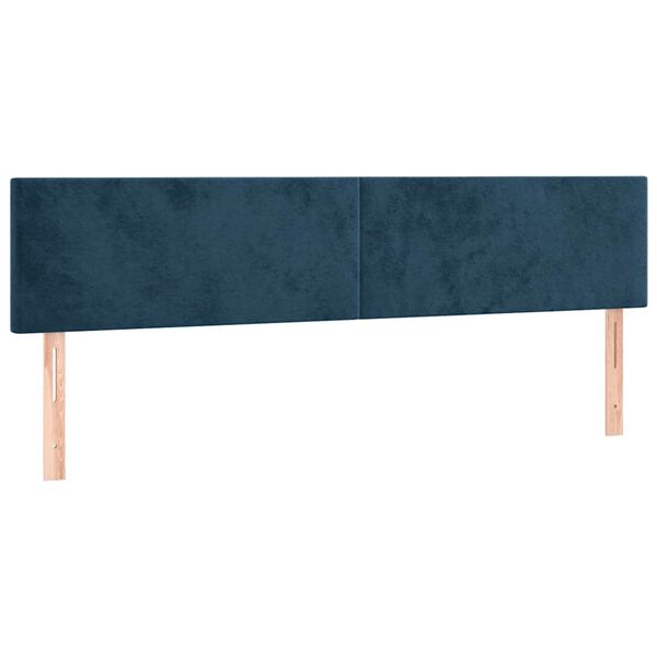vidaXL Hoofdbord LED 200x5x78/88 cm fluweel donkerblauw