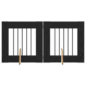 vidaXL Hondenhekje met standaards 2 pcs Zwart eiken 60 x 60 cm
