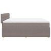 vidaXL Boxspring met matras stof taupe 200x200 cm