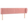 vidaXL Hoofdbord met randen 183x23x78/88 cm fluweel roze