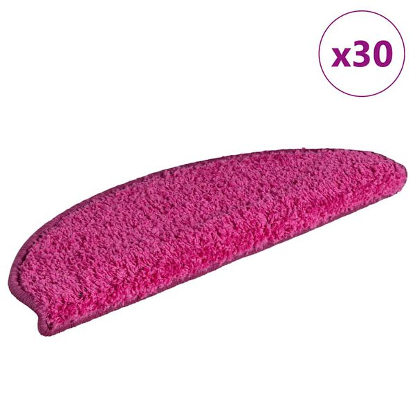 vidaXL Trapmatten 30 stuks 65x21x4 cm Roze Halfrond Groot