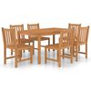 vidaXL 7-delige tuinset 150x90 cm massief teakhout
