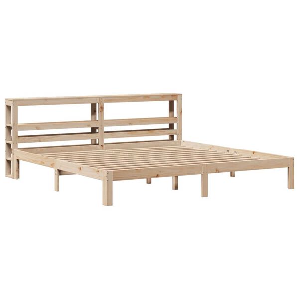 vidaXL Bedframe met hoofdbord massief grenenhout 200x200 cm