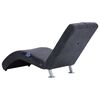 vidaXL Massage chaise longue met kussen kunstsu&egrave;de grijs