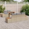 vidaXL Tuin Eetset met kussen met kussen 6 pcs Beige en Grijs