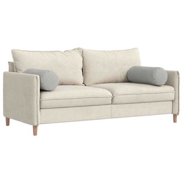 vidaXL Bolster Kussens 2 stuks Lichtgrijs Ø 25 x 70 cm Microvezel Stof