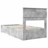 vidaXL Bedframe Beton Grijs en Zilver 75 x 190 cm Bewerkt hout