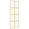 vidaXL Schuifdeur 76x205 cm helder ESG-glas en aluminium goudkleurig