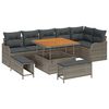 vidaXL Tuinbankenset met kussen 9 pcs Grijs poly rattan