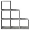 vidaXL Kamerscherm / boekenkast 3-laags 99x29x99 cm hout betongrijs