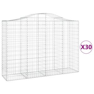 vidaXL Schanskorven 30 st gewelfd 200x50x140/160 cm ijzer