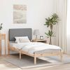 vidaXL Bedframe met Gevoerd Hoofdgedeelte Lichtgrijs 90 x 190 cm