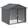 vidaXL Hondenhok met dak 117x103x102 cm gegalvaniseerd staal zwart