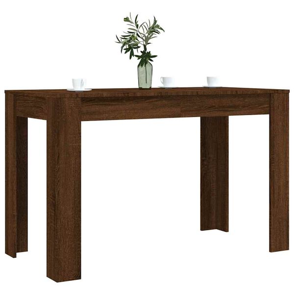 vidaXL Eettafel 120x60x76 cm bewerkt hout bruin eikenkleur