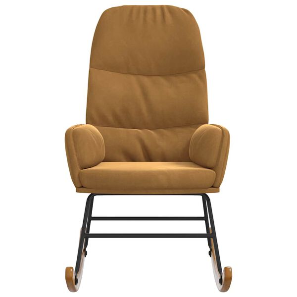 vidaXL Schommelstoel fluweel bruin