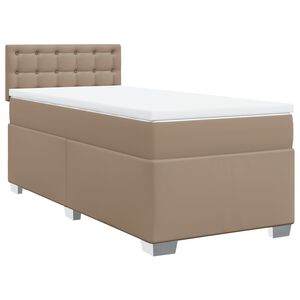 vidaXL Boxspring met matras kunstleer cappuccinokleurig 90x190 cm