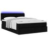 vidaXL Bed poef met matras en LED's stof 140x190 cm zwart