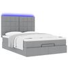 vidaXL Ottoman bed met matras en LED's 140x190cm stof lichtgrijs