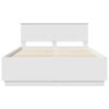 vidaXL Bedframe met LED-striplichten Wit 150 x 200 cm Bewerkt hout