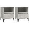 vidaXL Nachtkastjes 2 st 40x35x50 cm betongrijs