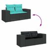 vidaXL 9-delige Loungeset met kussens poly rattan acacia zwart