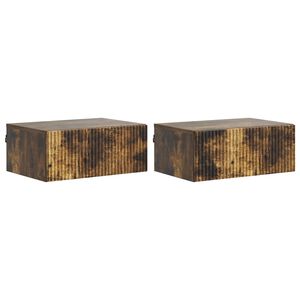 vidaXL Wandbeugel Bedkast 2 pcs Gerookt eiken 49 x 34,5 x 20 cm