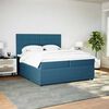 vidaXL Boxspring met matras fluweel donkerblauw 200x200 cm