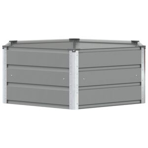 vidaXL Plantenbak Lichtgrijs 129 x 129 x 45 cm Staal