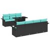 vidaXL Tuin Sofa Set met kussen met opslag 8 pcs Zwart Poly Rattan