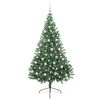 vidaXL Kunstmatig Voorverlicht Kerstboom met 300 LED Groen 210 cm PVC