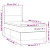 vidaXL Boxspring met matras en LED stof blauw 90x200 cm