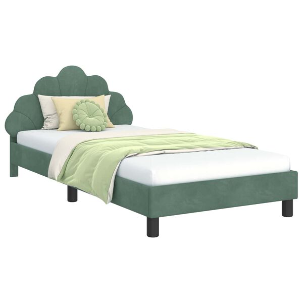 vidaXL Bedframe voor kinderen met hoofdbord Zeegroen 80 x 200 cm