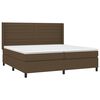 vidaXL Boxspring met matras en LED stof donkerbruin 200x200 cm