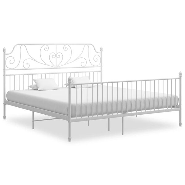 vidaXL Bedframe metaal wit 180x200 cm