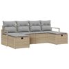 vidaXL Bankstel 6 st 6-Aantal zitplaatsen Beige en Licht Grijs