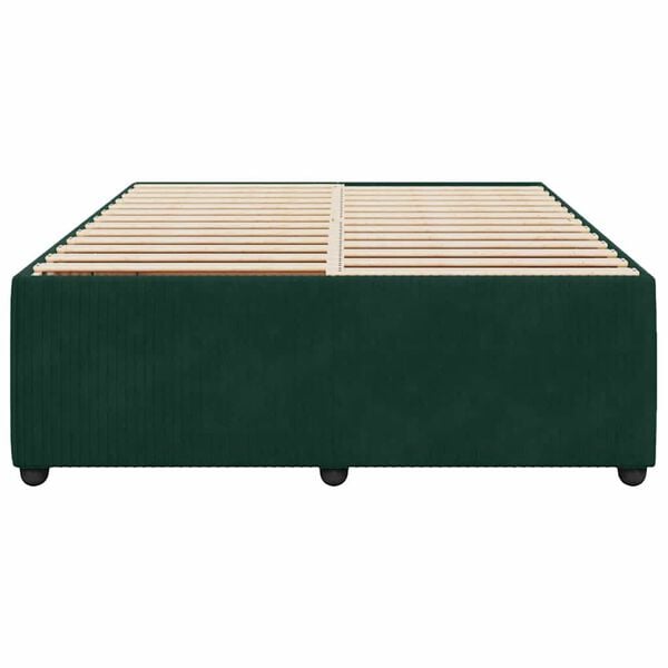 vidaXL Bedframe zonder matras 160x200 cm fluweel donkergroen